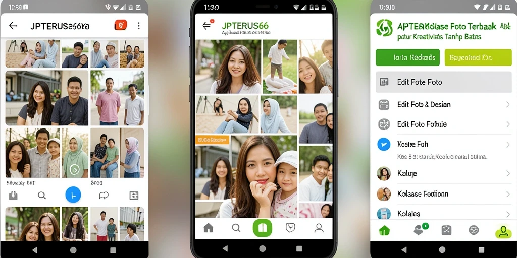Tampilan antarmuka kolase foto yang intuitif dan kreatif di JPTERUS66.