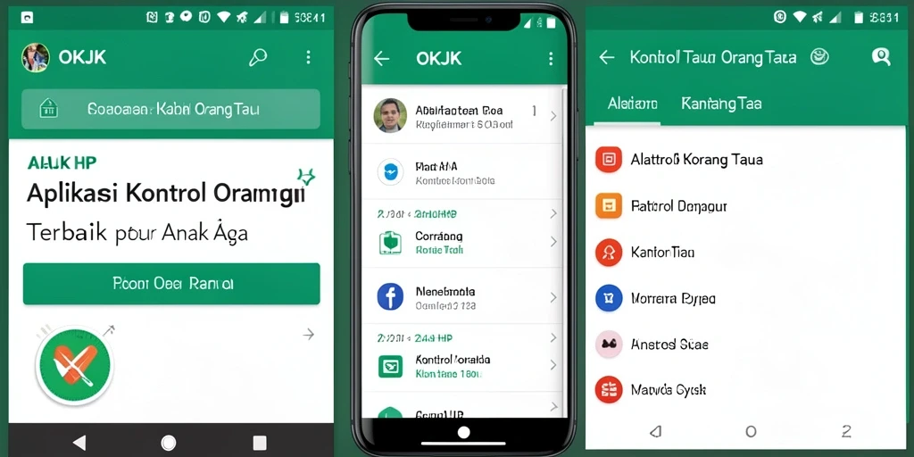 Antarmuka aplikasi OKJK menampilkan kontrol orang tua yang user-friendly.