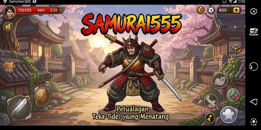 Screenshot antarmuka permainan Teka-Teki SAMURAI555 yang menarik.