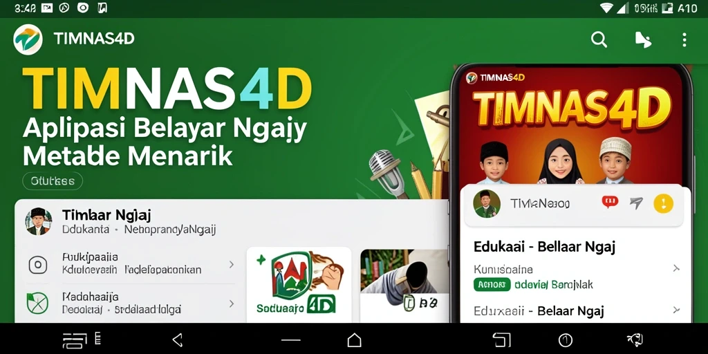 Tampilan intuitif antarmuka aplikasi Belajar Ngaji TIMNAS4D.
