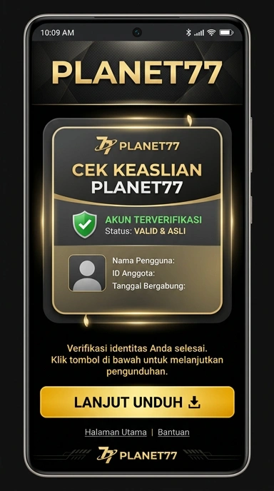 Tampilan kanal resmi planet77
